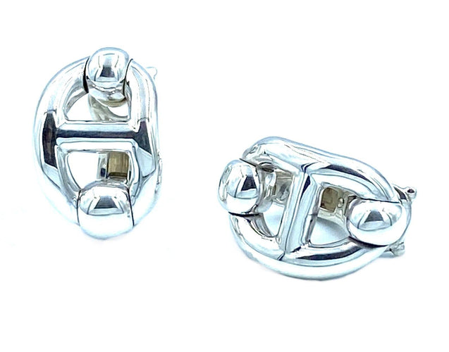Boucles d'oreilles Hermès. Collection Chaîne d’ancre, boucles d’oreilles argent 58 Facettes