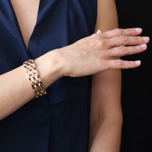 Bracelet Bracelet tank vintage en or rose 58 Facettes 20-279