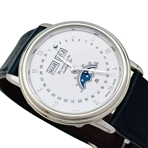 Montre Montre Blancpain, "Villeret", acier, cuir. 58 Facettes 31093
