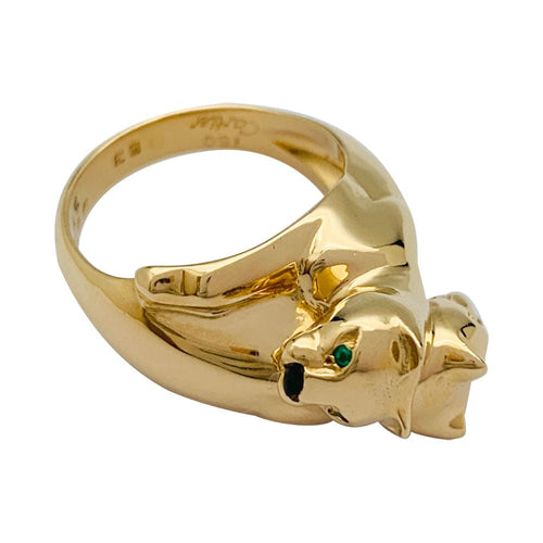 Bague 53 Bague Cartier, "Kozra", en or jaune, émeraude, onyx. 58 Facettes 31946