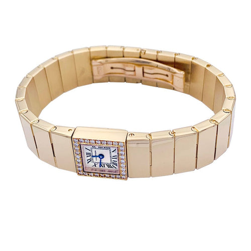 Montre Montre Cartier, "Tank Lingot", or jaune, diamants. 58 Facettes 32821
