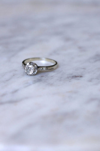 Bague Solitaire Art Déco diamant 0.50 Ct 58 Facettes