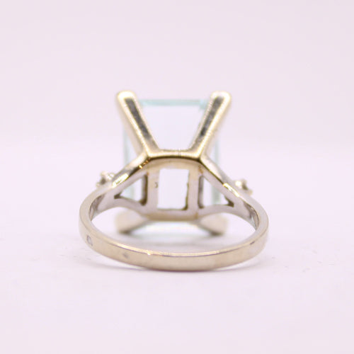 Bague 50 Bague Aigue-Marine Diamants 58 Facettes