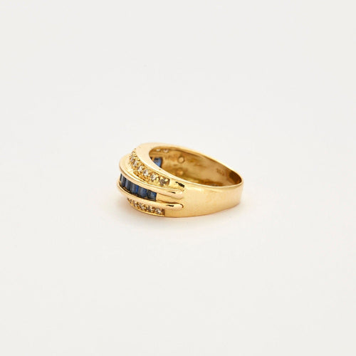 Bague 52 Bague bandeau Saphirs Diamants 58 Facettes