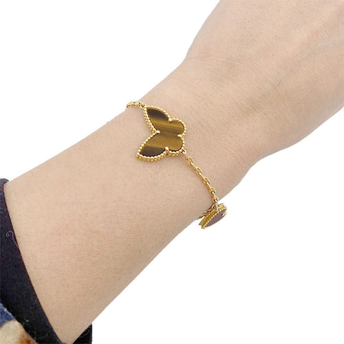 Bracelet Bracelet Van Cleef & Arpels "Lucky Alhambra" or jaune, pierres de couleurs. 58 Facettes 33558