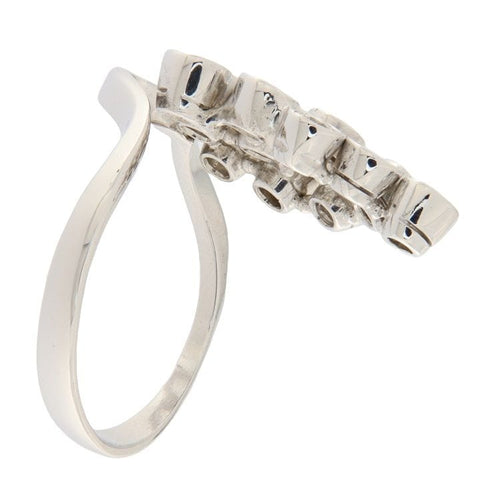 Bague 66 Bague Grappe or blanc Diamants 58 Facettes G3463