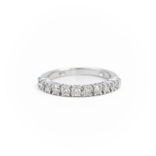 Bague 54 Bague Demi alliance Or blanc Diamant 58 Facettes 2107602CN