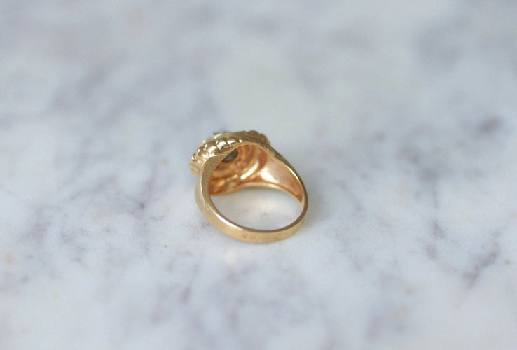 Bague Bague tourbillon vintage or rose et diamants 58 Facettes