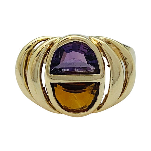 Bague 48 Bague vintage or jaune, citrine, améthyste. 58 Facettes 31820