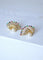 Boucles d'oreilles éventail vintage en or jaune, perle, saphir, rubis, émeraude 58 Facettes