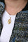 Pendentif Médaillon étoile or rose et turquoises 58 Facettes