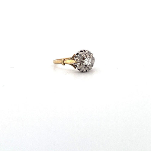Bague Bague platine, or jaune, diamants 58 Facettes