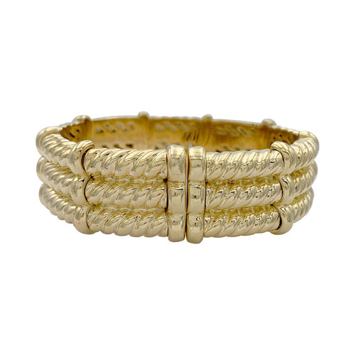 Bracelet Bracelet vintage, or jaune et diamants. 58 Facettes 32461