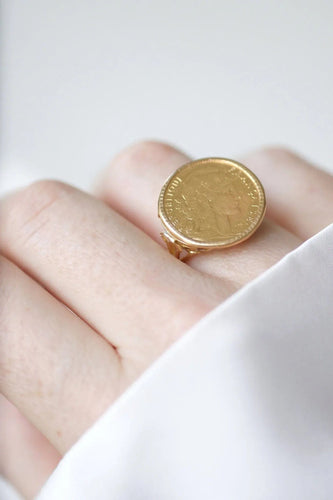 Bague Bague or jaune, pièce Marianne 58 Facettes