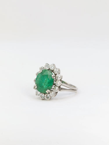 Bague Bague marguerite émeraude et diamants 58 Facettes 617