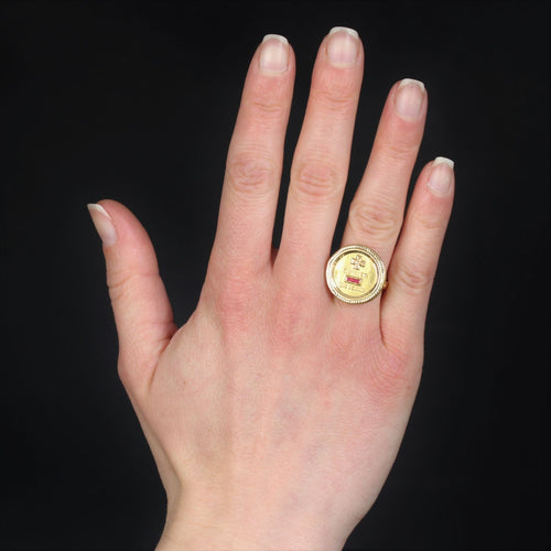 Bague 58 Bague or Augis Plus qu'hier Moins que demain 58 Facettes CV62