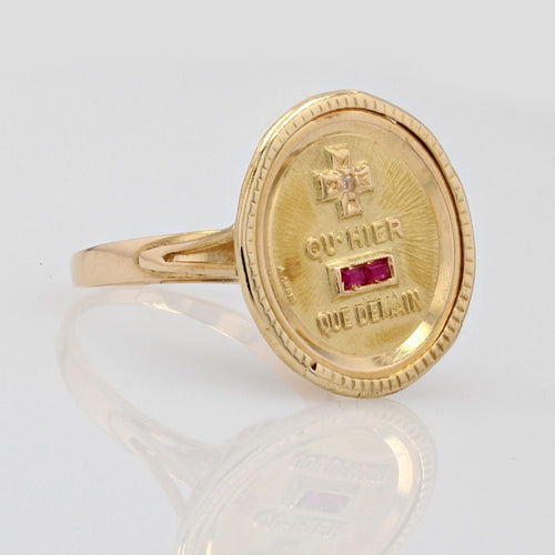 Bague 58 Bague or Augis Plus qu'hier Moins que demain 58 Facettes CV62