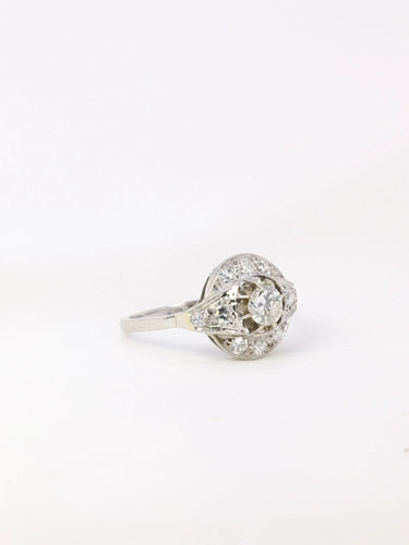 Bague Bague Art Déco platine diamants 58 Facettes J14