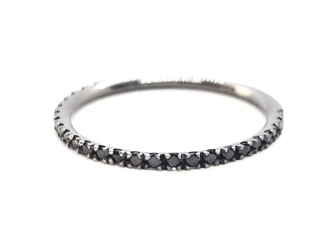 Bague 54 Bague Alliance Or noir Diamant 58 Facettes 578787RV