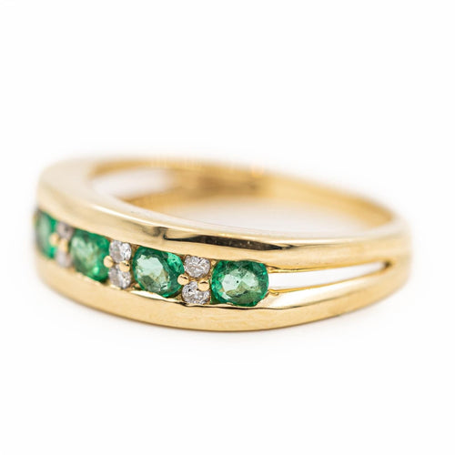 Bague 53 Bague Alliance Or jaune Emeraude 58 Facettes 2024143CN