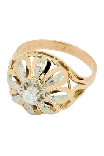 Bague SOLITAIRE DIAMANT ANNÉES 50' 58 Facettes 041011