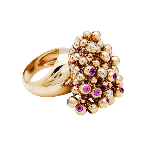Bague 50 Bague Cartier "Perruque" or rose, diamants et saphirs roses. 58 Facettes 30926