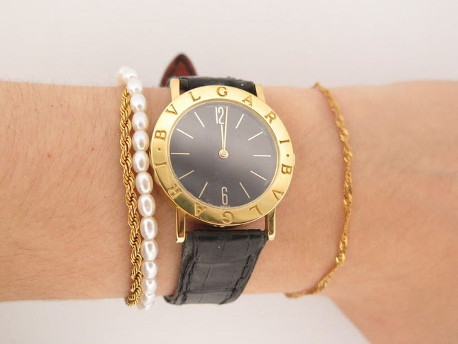 Montre montre BULGARI bb a5011 30 mm quartz classique en or jaune 18k 58 Facettes 252041