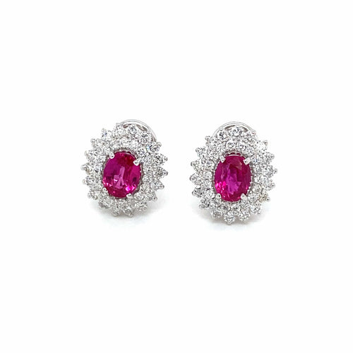Boucles d'oreilles Boucles d'oreilles Rubis Diamants 58 Facettes