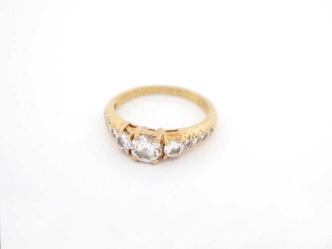 Bague 51 vintage bague monture VAN CLEEF & ARPELS sertie de 11 diamants 0.88ct t51 58 Facettes 250925