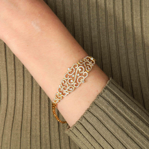 Bracelet BRACELET " BELLA" OR & OXYDES DE ZIRCONIUM 58 Facettes BO/220108