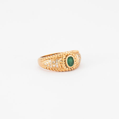 Bague Bague jonc Emeraude & Diamant 58 Facettes