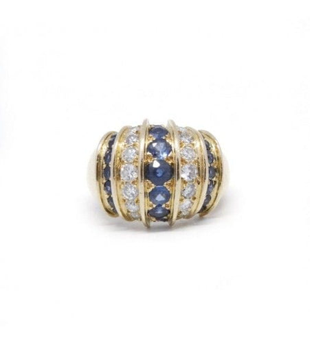 Bague 52 / Jaune / Or 750 Bague Diamants Et Saphirs 58 Facettes 210012SP