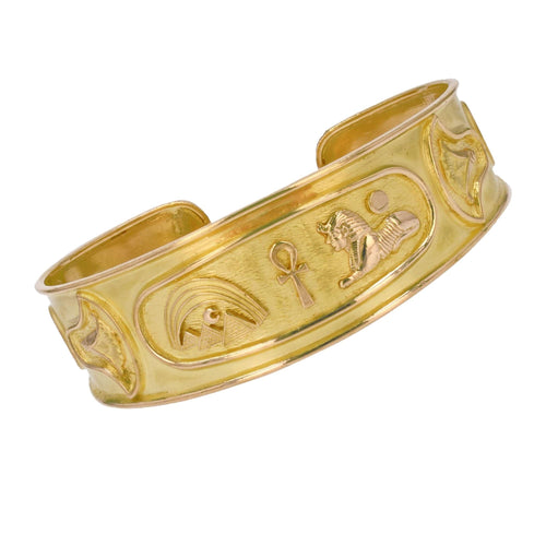 Bracelet Bracelet jonc or motifs égyptiens 58 Facettes CVBBR46