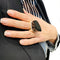 Bague 53 Bague Hermès, "Centaure", or rose, jade noir, diamants. 58 Facettes 30893