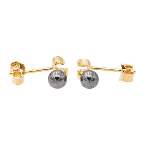 Boucles d'oreilles Boucles d'oreilles puces Or jaune hématite 58 Facettes 2360818CN