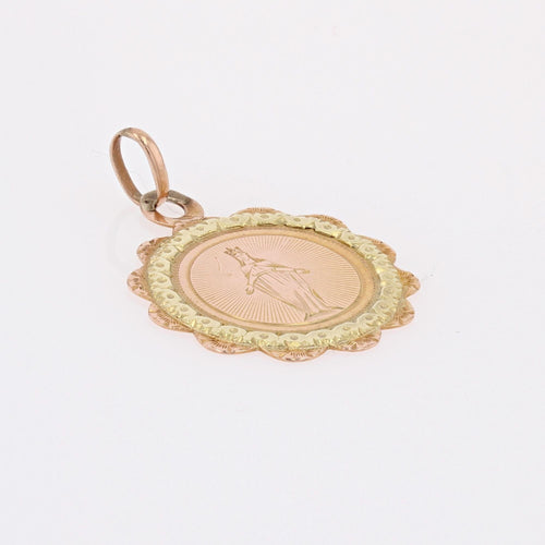 Pendentif Médaille ancienne de baptême 2 ors 58 Facettes 15-226