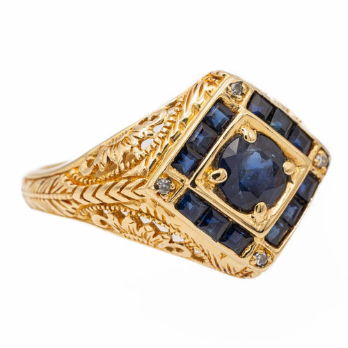 Bague 53 Bague Chevalière Or jaune Saphir 58 Facettes 2360844CN