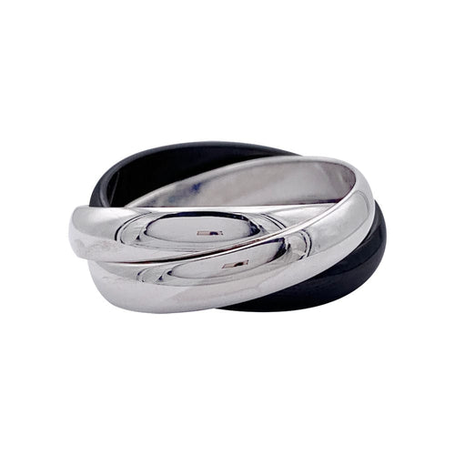 Bague 50 Bague Cartier, "Trinity", or blanc et céramique noire. 58 Facettes 32949