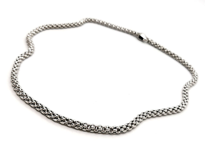 Collier Fope Collier Maille pop-corn  Or blanc 58 Facettes 1696420CN