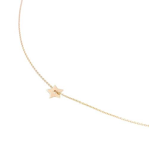 Pendentif Ginette NY Collier Etoile Mini Open Star On Chain Or rose 58 Facettes 2519185CN