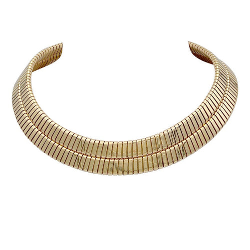Collier Collier Bulgari vintage, "Tubogas", or jaune. 58 Facettes 32914