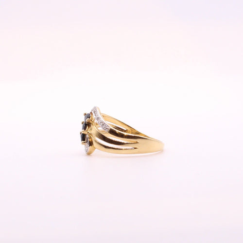 Bague Bague Trilogie saphirs et diamants 58 Facettes