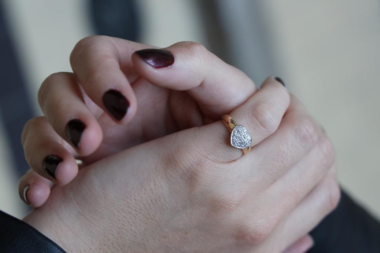 Bague 47 Bague Coeur Or jaune Diamant 58 Facettes 1984322CN