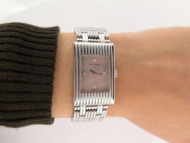 Montre montre BOUCHERON reflet acier diamants 32 mm quartz  + 11 bracelets 58 Facettes 254582