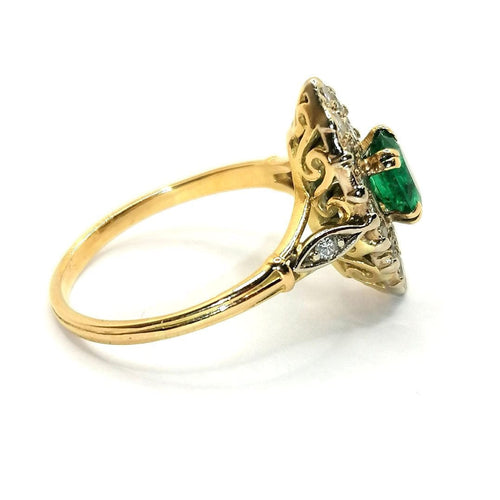 Bague Bague Marquise émeraude et diamants 58 Facettes 2061