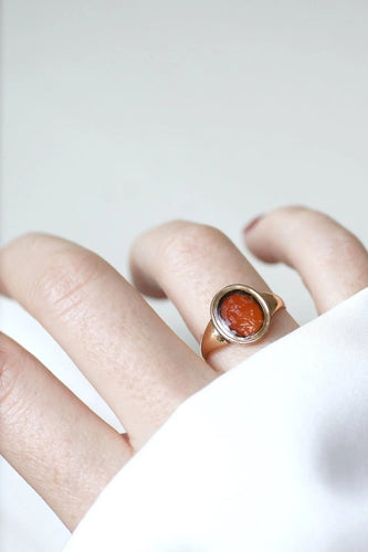 Bague Bague intaille Cupidon cornaline 58 Facettes