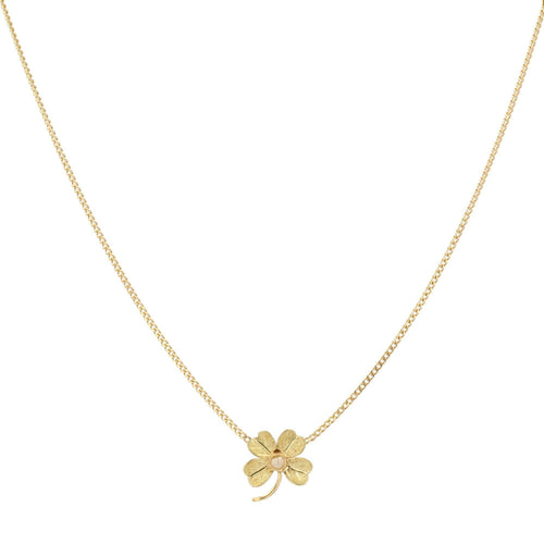 Collier Collier or jaune perle trèfle 58 Facettes 22-314