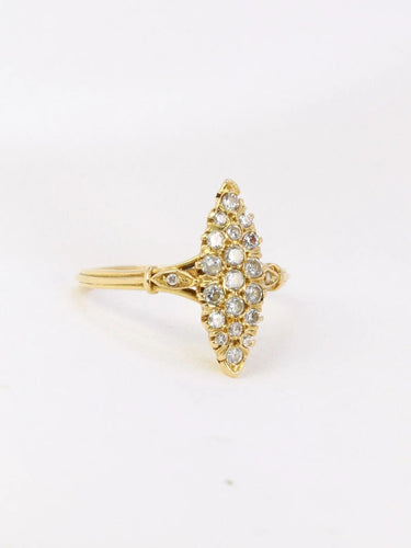 Bague Bague marquise vintage pavage diamants 58 Facettes J3