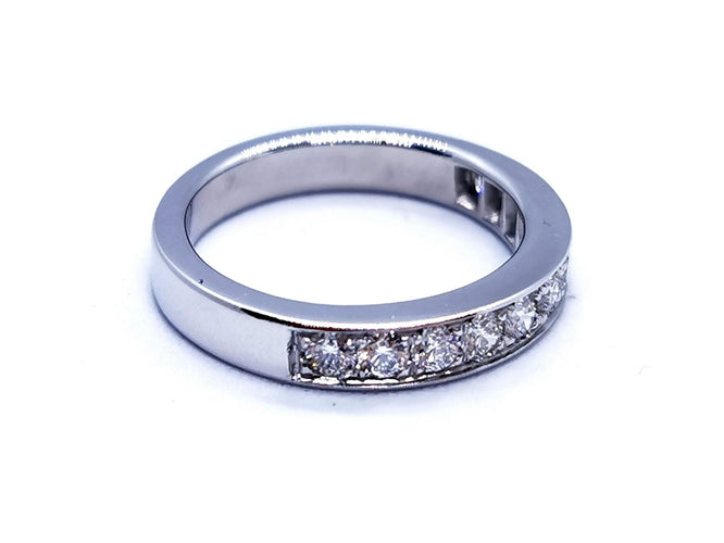 Bague 53 Bague Alliance Or blanc Diamant 58 Facettes 578771RV