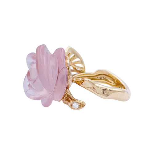 Bague 51 Bague Dior, "Pré Catelan", or rose, quartz rose, diamant. 58 Facettes 33132